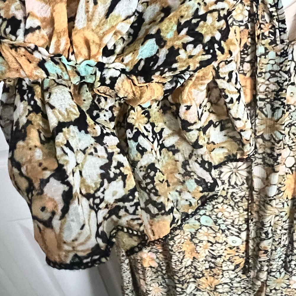 Free People Floral Maxi Dress - Yellow and Black - Picture 4 of 6